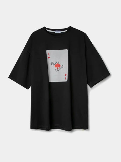 Bornladies Womens Cotton Poker Card T-Shirt - Casual O-Neck Short Sleeve Top - ZOOMNSTORE