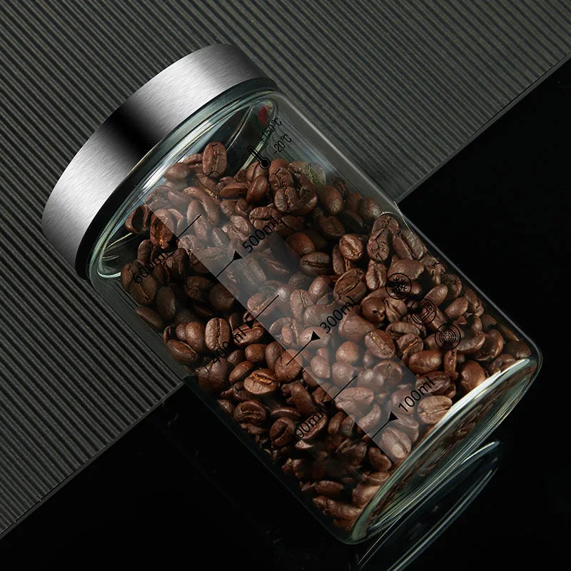 High Borosilicate Sealed Glass Bottle Kitchen Storage Jar Moisture-Proof Storage Box Household Coffee Bean Storage Jar seal pot - ZOOMNSTORE
