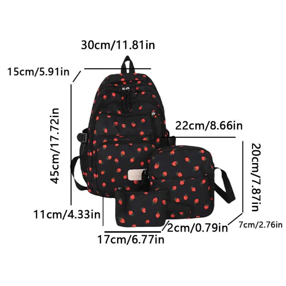 Bow Print Backpack Set - 3 Pcs with Crossbody Bag  Small Purse for Kids - ZOOMNSTORE