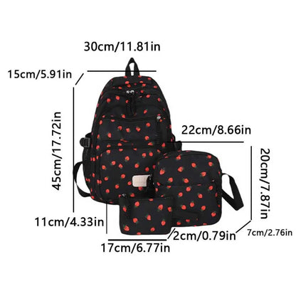 Bow Print Backpack Set - 3 Pcs with Crossbody Bag  Small Purse for Kids - ZOOMNSTORE