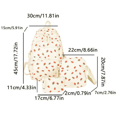 Bow Print Backpack Set - 3 Pcs with Crossbody Bag  Small Purse for Kids - ZOOMNSTORE