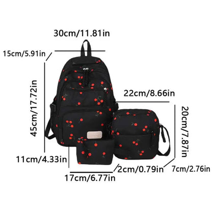 Bow Print Backpack Set - 3 Pcs with Crossbody Bag  Small Purse for Kids - ZOOMNSTORE