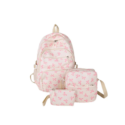 Bow Print Backpack Set - 3 Pcs with Crossbody Bag  Small Purse for Kids - ZOOMNSTORE