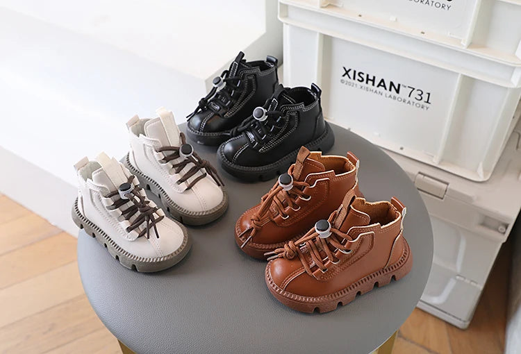 Boys Ankle Boots – Kids Winter Boots With Soft Rubber Sole & Lace-Up Style - ZOOMNSTORE