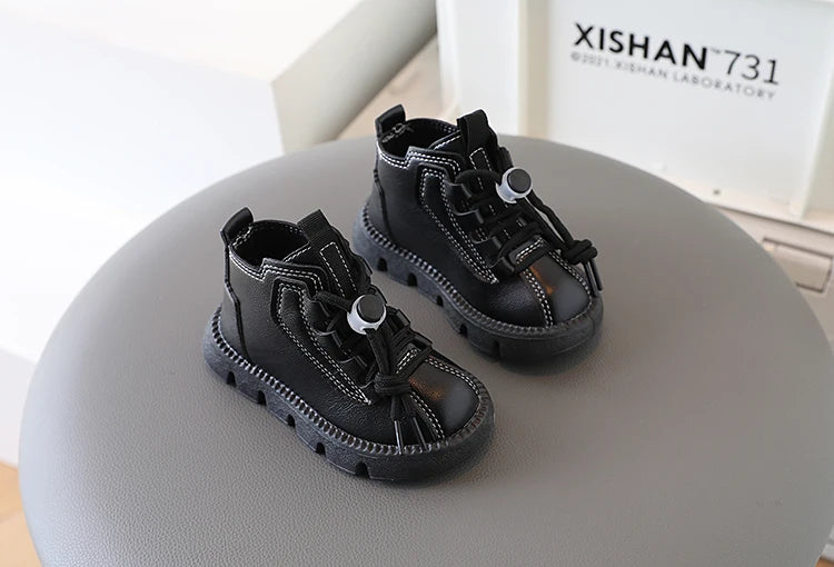 Boys Ankle Boots – Kids Winter Boots With Soft Rubber Sole & Lace-Up Style - ZOOMNSTORE