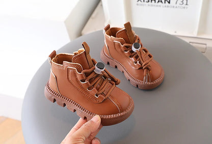 Boys Ankle Boots – Kids Winter Boots With Soft Rubber Sole & Lace-Up Style - ZOOMNSTORE