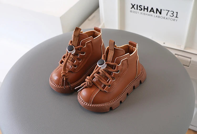 Boys Ankle Boots – Kids Winter Boots With Soft Rubber Sole & Lace-Up Style - ZOOMNSTORE