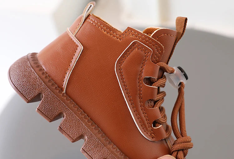 Boys Ankle Boots – Kids Winter Boots With Soft Rubber Sole & Lace-Up Style - ZOOMNSTORE