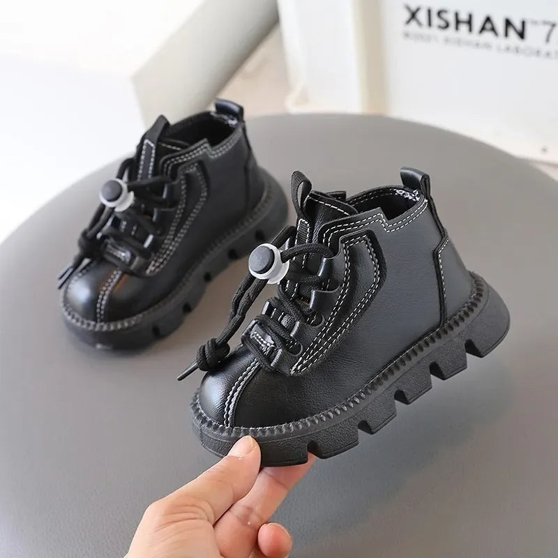 Boys Ankle Boots – Kids Winter Boots With Soft Rubber Sole & Lace-Up Style - ZOOMNSTORE