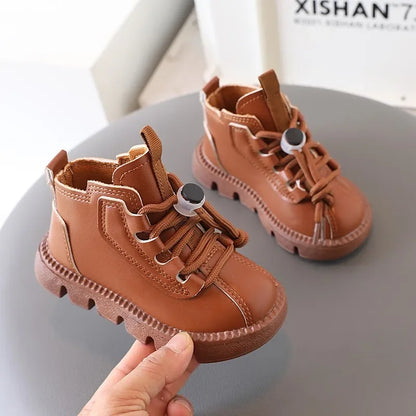Boys Ankle Boots – Kids Winter Boots With Soft Rubber Sole & Lace-Up Style - ZOOMNSTORE