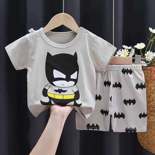 Boys Cartoon Print T-Shirt  Shorts Set - Cute Kids Fashion Tees Tracksuit - ZOOMNSTORE