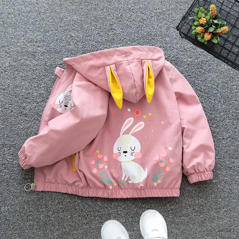 Boys Casual Hooded Windbreaker Jacket - Kids Cartoon Outerwear 1-6 Years - ZOOMNSTORE