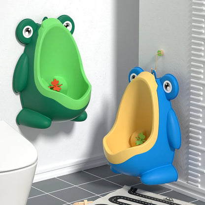 Boys Standing Potty - Wall Mounted Urinal Cartoon Frog Shape for Toddler Pee Training - ZOOMNSTORE