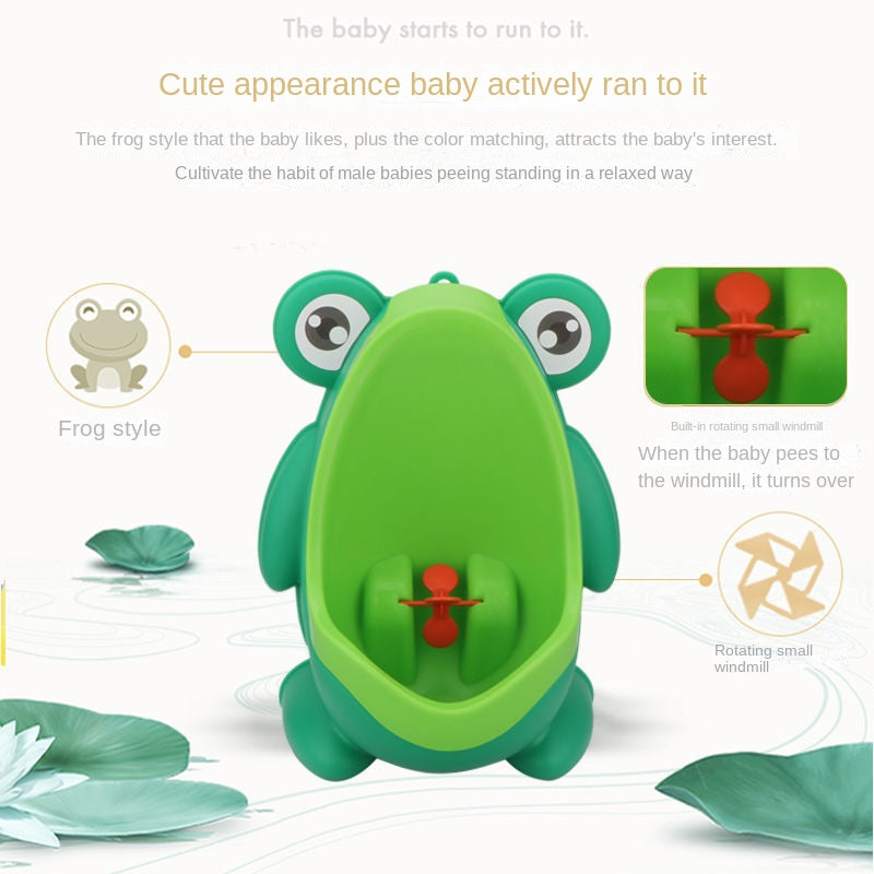 Boys Standing Potty - Wall Mounted Urinal Cartoon Frog Shape for Toddler Pee Training - ZOOMNSTORE
