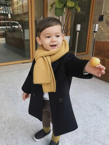 Boys Trench Coat - British Style Plaid Pattern Long Autumn Jacket For Kids - ZOOMNSTORE