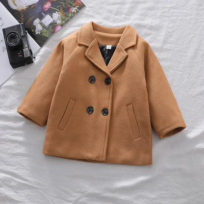 Boys Trench Coat - British Style Plaid Pattern Long Autumn Jacket For Kids - ZOOMNSTORE