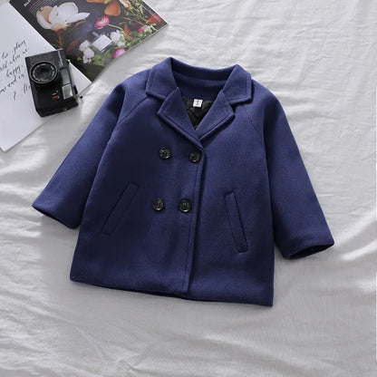 Boys Trench Coat - British Style Plaid Pattern Long Autumn Jacket For Kids - ZOOMNSTORE