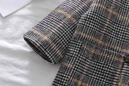Boys Trench Coat - British Style Plaid Pattern Long Autumn Jacket For Kids - ZOOMNSTORE