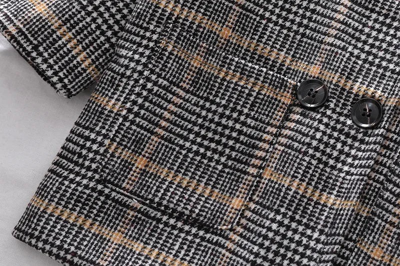 Boys Trench Coat - British Style Plaid Pattern Long Autumn Jacket For Kids - ZOOMNSTORE