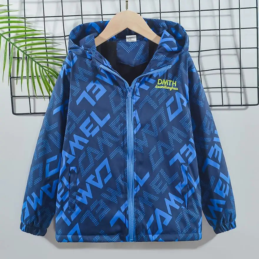Boys Waterproof Winter Jacket - Thick Hooded Windbreaker for Kids - ZOOMNSTORE