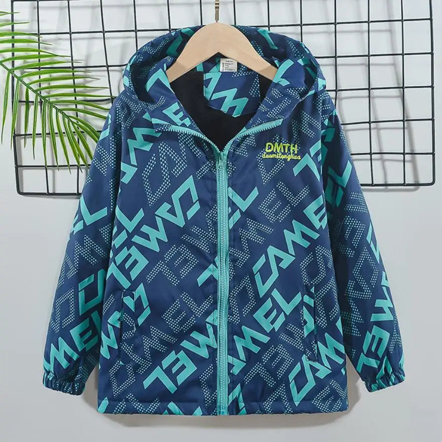 Boys Waterproof Winter Jacket - Thick Hooded Windbreaker for Kids - ZOOMNSTORE