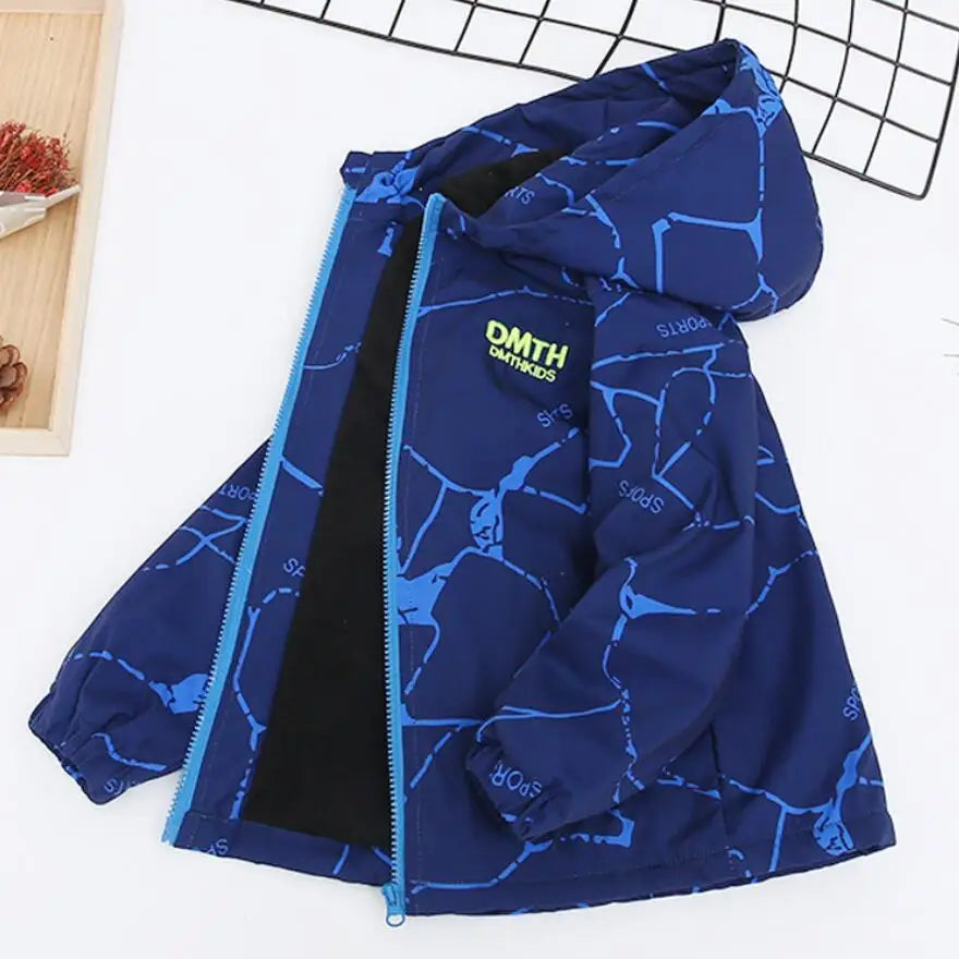 Boys Waterproof Winter Jacket - Thick Hooded Windbreaker for Kids - ZOOMNSTORE