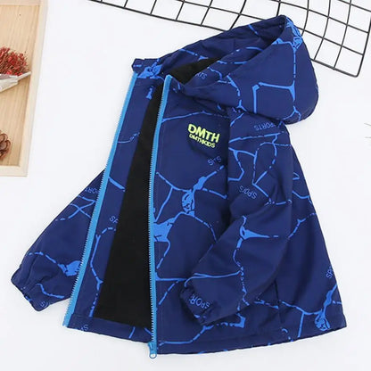 Boys Waterproof Winter Jacket - Thick Hooded Windbreaker for Kids - ZOOMNSTORE