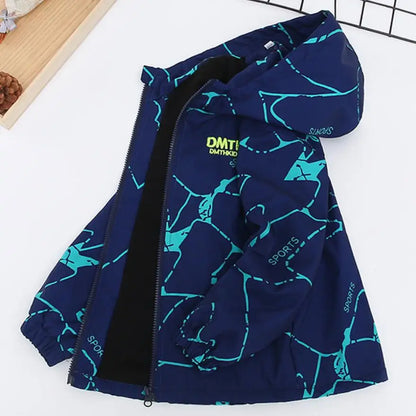 Boys Waterproof Winter Jacket - Thick Hooded Windbreaker for Kids - ZOOMNSTORE