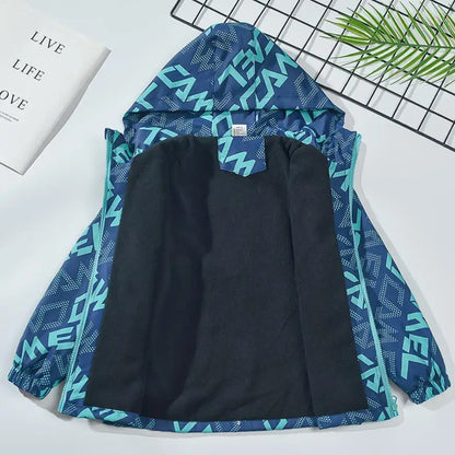 Boys Waterproof Winter Jacket - Thick Hooded Windbreaker for Kids - ZOOMNSTORE