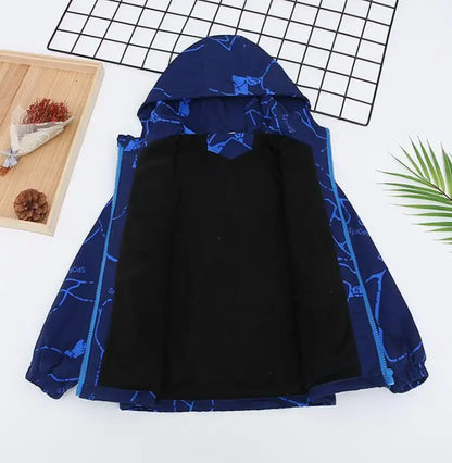 Boys Waterproof Winter Jacket - Thick Hooded Windbreaker for Kids - ZOOMNSTORE