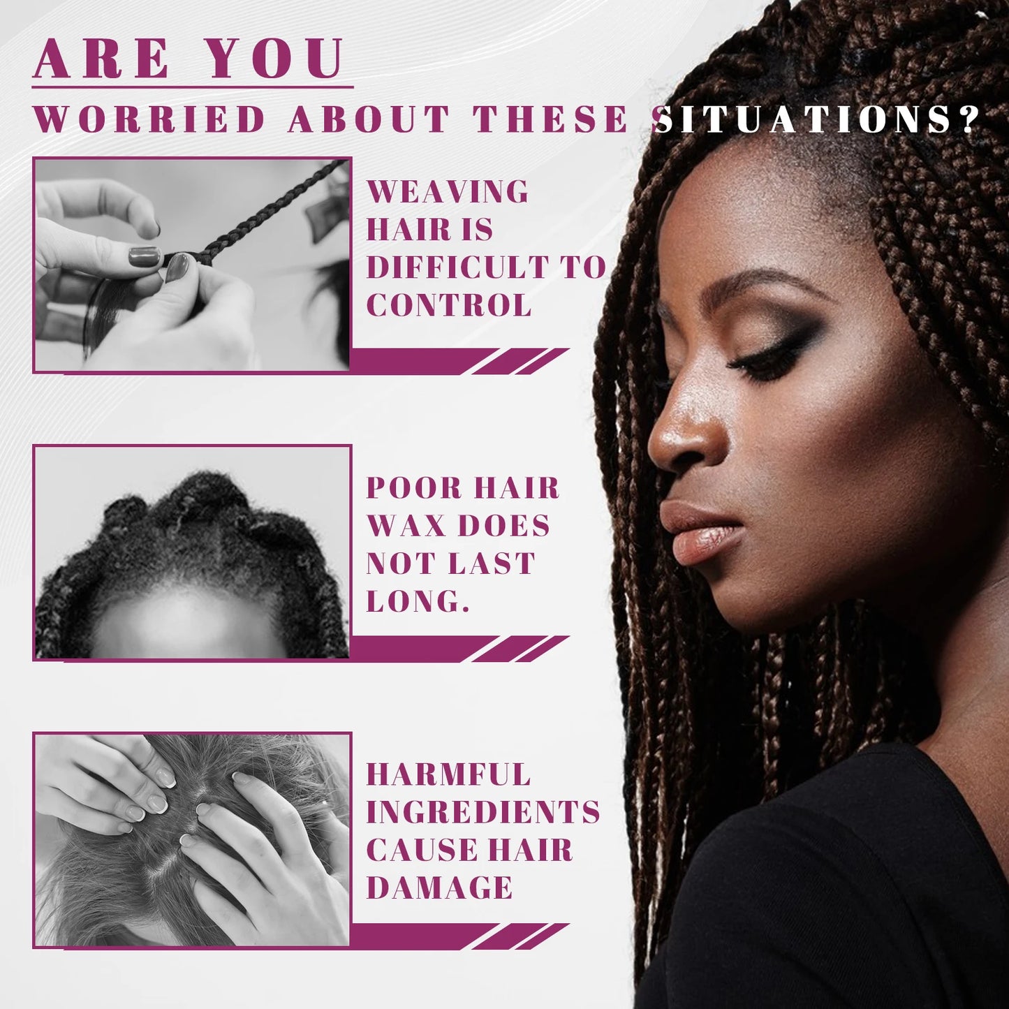 Strong Hold Braiding Gel Wax - Anti-Frizz Hair Pomade for Smooth Edge Control - ZOOMNSTORE