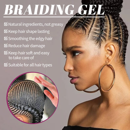 Strong Hold Braiding Gel Wax - Anti-Frizz Hair Pomade for Smooth Edge Control - ZOOMNSTORE