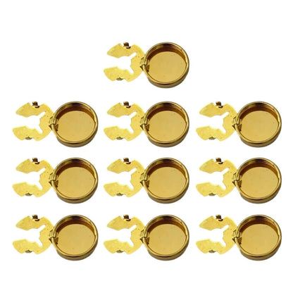 Brass Round Cuff Button Covers - 10pcs Imitation Cufflinks for Mens Formal Shirts and Weddings - ZOOMNSTORE