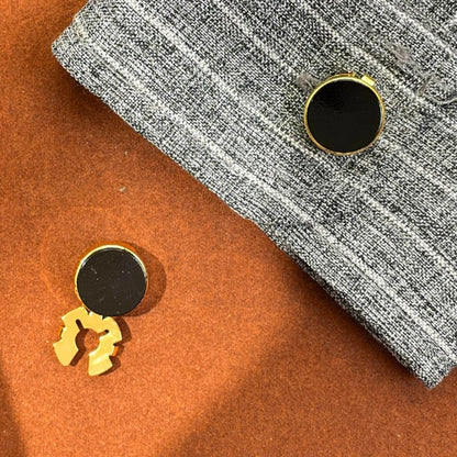 Brass Round Cuff Button Covers - 10pcs Imitation Cufflinks for Mens Formal Shirts and Weddings - ZOOMNSTORE