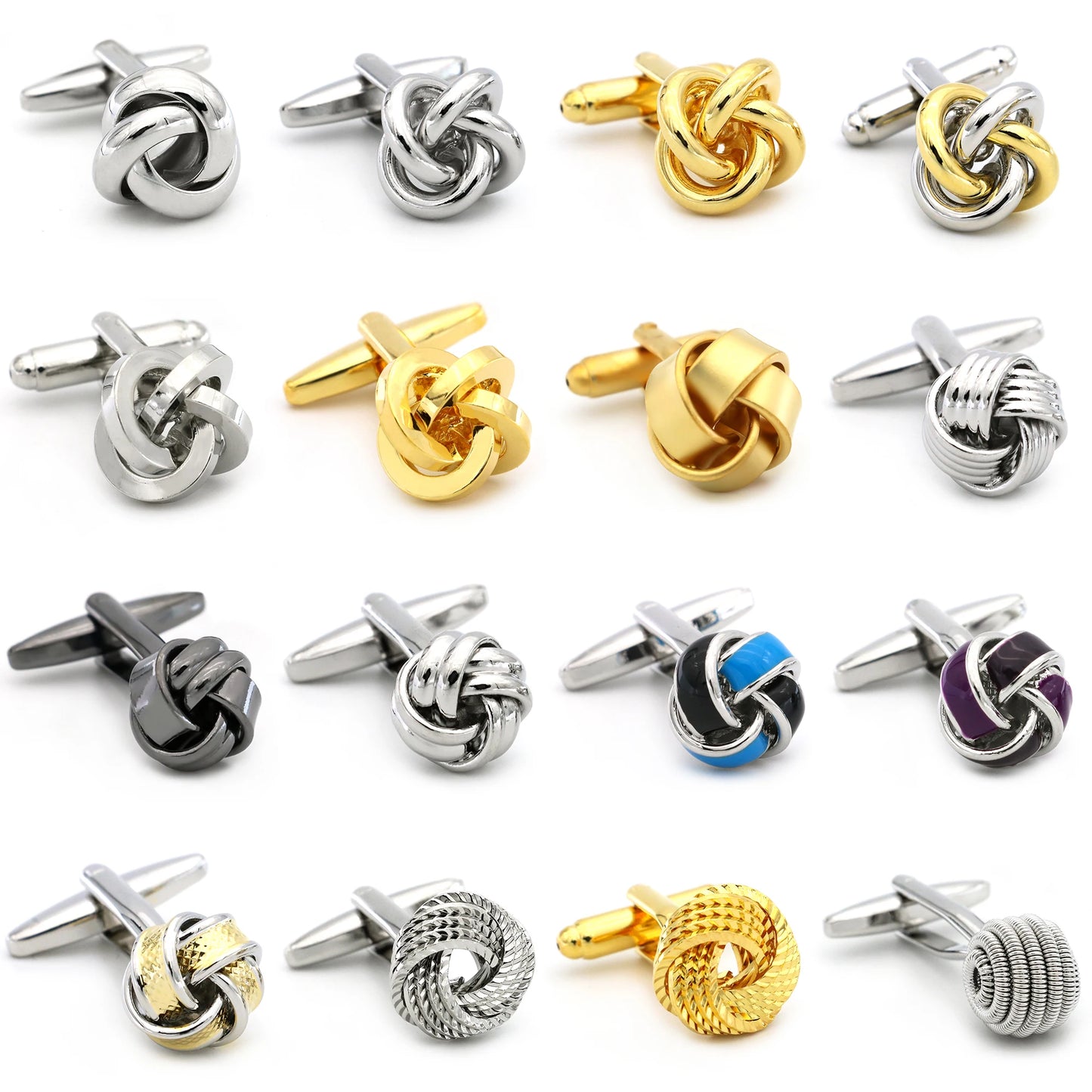 Brass Knot Cuff Links - Woven Ball Design for Mens Wedding Fashion - ZOOMNSTORE
