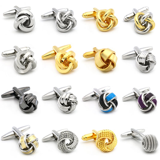 Brass Knot Cuff Links - Woven Ball Design for Mens Wedding Fashion - ZOOMNSTORE