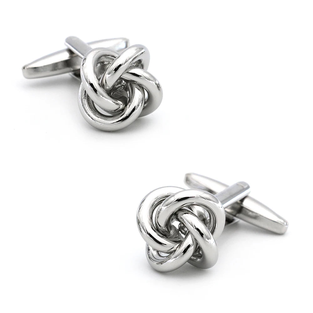 Brass Knot Cuff Links - Woven Ball Design for Mens Wedding Fashion - ZOOMNSTORE