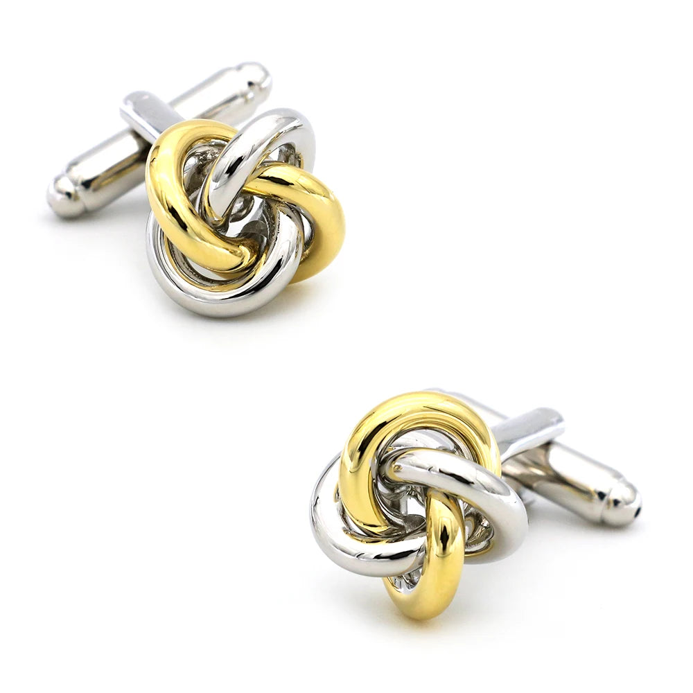 Brass Knot Cuff Links - Woven Ball Design for Mens Wedding Fashion - ZOOMNSTORE