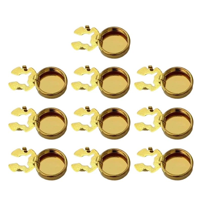 Brass Round Cuff Button Covers - 10pcs Imitation Cufflinks for Mens Formal Shirts and Weddings - ZOOMNSTORE