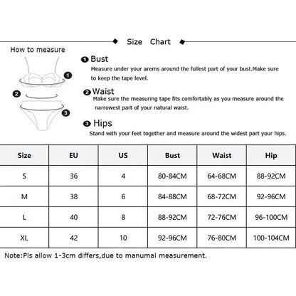 Summer Brazilian Bikini Set - Sexy Push-Up Swimsuit with Lace-Up Thong Bottom - ZOOMNSTORE