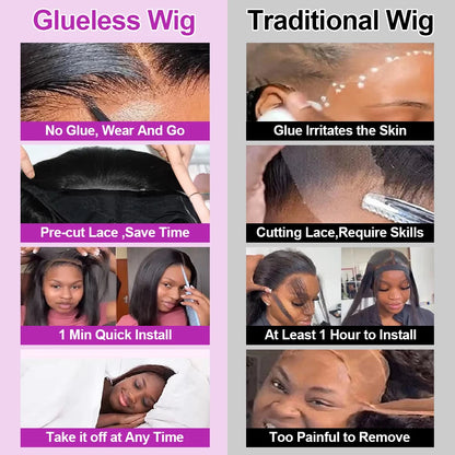 Brazilian Bob Wig - Glueless HD Lace Frontal, Short Straight Remy Human Hair - ZOOMNSTORE