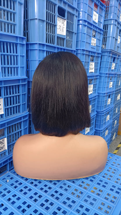 Brazilian Bob Wig - Glueless HD Lace Frontal, Short Straight Remy Human Hair - ZOOMNSTORE