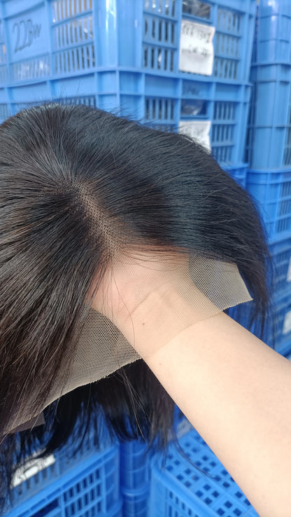 Brazilian Bob Wig - Glueless HD Lace Frontal, Short Straight Remy Human Hair - ZOOMNSTORE