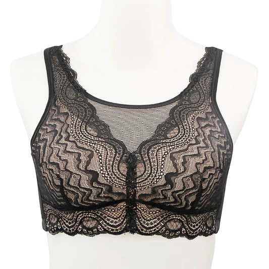Breast Surgery Bra Wire Free Lace Back - Silicone Padded Post Mastectomy Comfort - ZOOMNSTORE