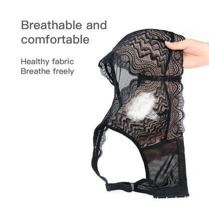 Breast Surgery Bra Wire Free Lace Back - Silicone Padded Post Mastectomy Comfort - ZOOMNSTORE