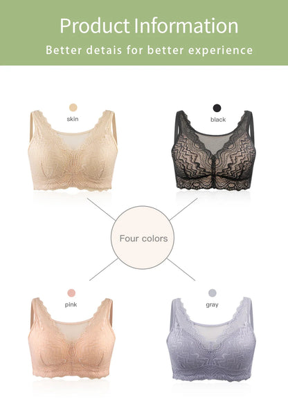 Breast Surgery Bra Wire Free Lace Back - Silicone Padded Post Mastectomy Comfort - ZOOMNSTORE