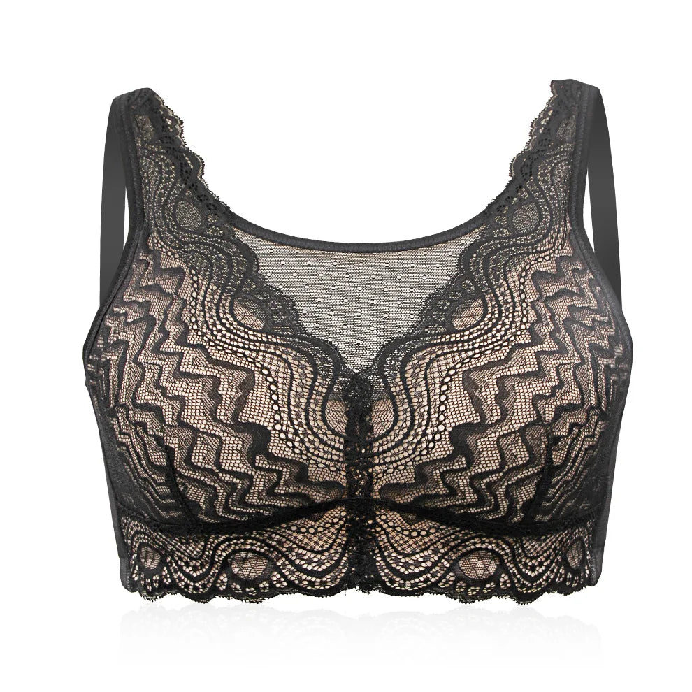 Breast Surgery Bra Wire Free Lace Back - Silicone Padded Post Mastectomy Comfort - ZOOMNSTORE