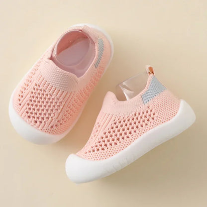 Breathable Knitted Toddler Sneakers - Boys  Girls Slip-On Casual Shoes - ZOOMNSTORE