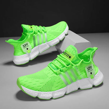 Lightweight Breathable Mesh Mens Sneakers - Trendy Outdoor Walking Tennis Flats - ZOOMNSTORE