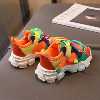 Colorful Fashionable Breathable Mesh Casual Sneakers for Boys and Girls Sport Shoes, Suitable for All Seasons - ZOOMNSTORE